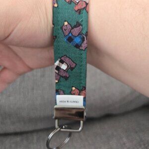 Crafty & Posh Green Bear Print Handmade Key Wristlet